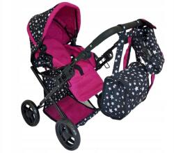 MarioToys Mély babakocsi állítható fogantyúval és táskával (9346nr16)