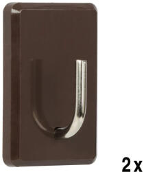 Walteco Öntapadós akasztó QF8 műanyag barna 2 db (WT-8287)