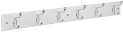 WALTECO Ruhatartó 685x70 mm 6 akasztó fehér MDF+króm FSCŽ (WT-8706)