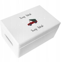 Creative Deco Karácsonyi doboz személyre szabott karácsonyi üdvözlő ajándék 30x20 (JANCDSD130CUSTOMXMASAUTOTPTFBM-W)