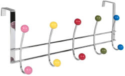 Walteco Ajtóakasztó 5 színes kampóval 40 mm-es felfüggesztéssel krómozott (WT-8190)
