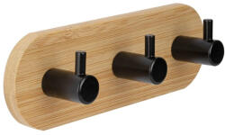 Walteco Bambusz kabáttartó 3 akasztóval ovális fekete FSCŽ (WT-8752)