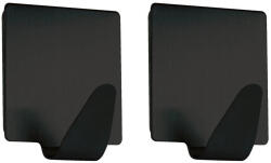 Walteco Öntapadós akasztó nagy szögletes matt fekete 2 db (WT-8661)