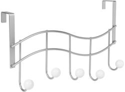 WALTECO Ajtóakasztó 5 kampóval 4 cm-es függesztés matt nikkel (WT-8174)