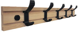 Walteco Ruhatartó 500x80 mm 5 akasztó bambusz+matt fekete (WT-8669)