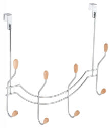 WALTECO Ajtóakasztó 4 kampóval 20 mm-es felfüggesztéssel krómozott (WT-8539)