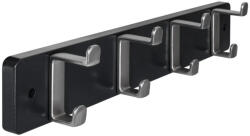 Walteco Ruhatartó 450x70 mm 4 akasztó fekete MDF+nikkel FSC (WT-8602)