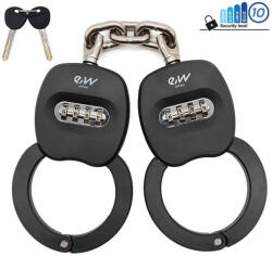  Számzáras bilincs rollerzár (4 digit-es, kulcsos, fekete)