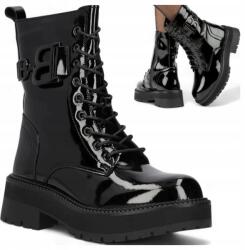 Filippo Női Bőr Bokacsizma 36 Filippo Őszi Magasszárú Tornacipő Lakkozott (Filippo DBT6305/25 BK)