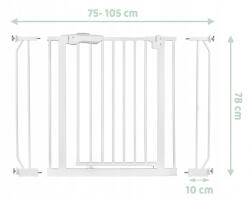 Nukido Poarta siguranta 75-105 cm Nukido 718000 - Alb (EDI718000)