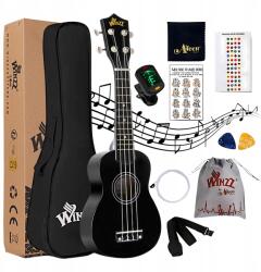 Winzz Fekete szoprán ukulele kezdő szett kezdőknek huzat (Zestaw ukulele sopranowe Czarne)
