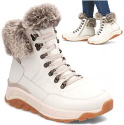Rieker Téli Női bakancs természetes bőr magasszárú Rieker hótaposó cipő fehér 39 (RIEKER Revolution W0063-80)