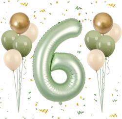  Lufik 6-os szám születésnapra évfordulóra zöld 101cm 11 db-os szett