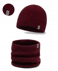PaMaMi Férfi szett Lengyel téli bordó Pamami sapka kémény meleg univerzális (14001+16106 komplet zimowy czapka komin)