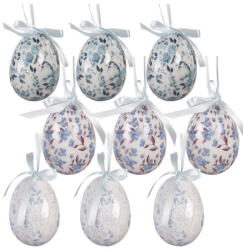 Clayre & Eef Set 9 oua decorative Paste model flori multicolore Ø 5x8 cm (66452)