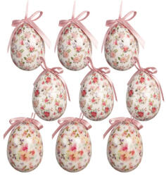Clayre & Eef Set 9 oua decorative Paste decor floral Ø 5x8 cm (66448)