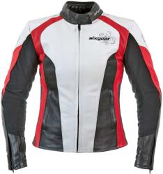Sixgear Geacă Moto Damă din Piele SIXGEAR AURORA · Alb / Roșu / Negru