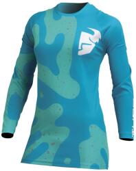 Thor MX Tricou Enduro - Cross Damă THOR SECTOR DISGUISE 2023 · Albastru / Verde