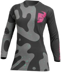 Thor MX Tricou Enduro - Cross Damă THOR SECTOR DISGUISE 2023 · Negru / Gri / Roz