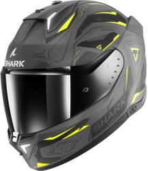  Cască Moto Integrală SHARK SKWAL i3 LINIK cu Lumini de Frână · Negru Mat / Gri / Galben
