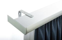 FüggönyFutár Webáruház 140 cm Decolino előlapos mennyezeti karnis, erős fémötvözetből, kétsoros, ezüst színű