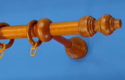 FüggönyFutár Webáruház Pácolt tömörfa karnisszett, egysoros, cseresznye, 120 cm, átm. 28 mm (45-10100120-21)