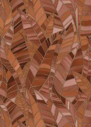 FüggönyFutár Webáruház Terrakotta-arany színű levélmintás Vlies-vinyl tapéta, Erismann Elle Decoration 4, 10446-13