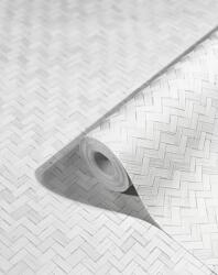 FüggönyFutár Webáruház Fehér színű gyékénymintás vlies tapéta, Marburg Botanica, 33315