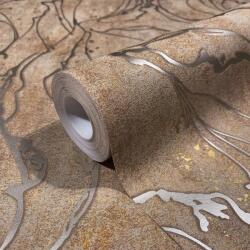 FüggönyFutár Webáruház Bronz, fényes hatású hullám mintás mosható vlies tapéta, Marburg, City Glow, 34255