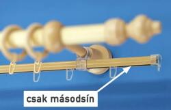 FüggönyFutár Webáruház Másodsín kampókkal fa karnishoz, bézs, 130 cm