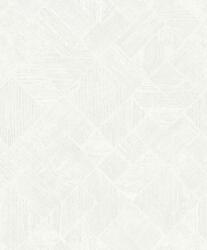 FüggönyFutár Webáruház Fehér ezüst csillogó geometrikus mintás Vlies tapéta, Ritus 35508