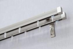 FüggönyFutár Webáruház Modern sínes karnisszett erős fémötvözetből, Motivo, készre szerelve, Alu-szatén, kétsoros, 200 cm