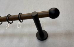 FüggönyFutár Webáruház Beta - arabica barna, egysoros fém függönykarnis-garnitúra, 200 cm, átm. 19 mm