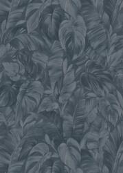 FüggönyFutár Webáruház Sötétkék színű levélmintás Vlies tapéta, Play of Light 10416-08
