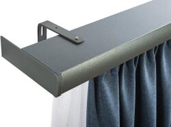 FüggönyFutár Webáruház 120 cm Decolino előlapos mennyezeti karnis, erős fémötvözetből, kétsoros, antracit színű