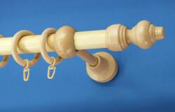 FüggönyFutár Webáruház Pácolt tömörfa karnisszett, egysoros, natúr, 140 cm, átm. 28 mm (45-10100140-11)