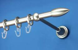 FüggönyFutár Webáruház Fém függönykarnis-garnitúra, "jégcsap" végzáróval, egysoros, matt króm, 120cm, átm. 16 mm (Jégcsap)