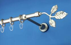 FüggönyFutár Webáruház Fém függönykarnis-garnitúra, "Ág" végzáróval, egysoros, matt króm, 140cm, átm. 16 mm (Ág)