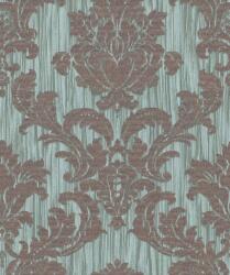 FüggönyFutár Webáruház Zöld-bronz színű barokk mintás Vlies-vinyl tapéta, Maison Luxe 17721