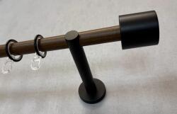 FüggönyFutár Webáruház Tobacco - arabica barna, egysoros fém függönykarnis-garnitúra, 160 cm, átm. 19 mm