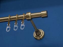 FüggönyFutár Webáruház Alfa antik arany egysoros fém függönykarnis-garnitúra, 240 cm, átm. 19 mm