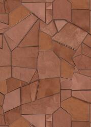 FüggönyFutár Webáruház Terrakotta-arany színű kőmintás Vlies-vinyl tapéta, Erismann Elle Decoration 4, 10445-13