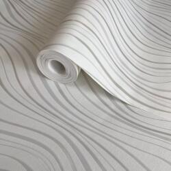 FüggönyFutár Webáruház Tört fehér-ezüst színű hullámmintás Grandeco vlies-hab tapéta 2026 (A75001_vip25)