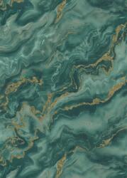 FüggönyFutár Webáruház Zöld-arany színű márványmintás Vlies-vinyl tapéta, Erismann Elle Decoration 4, 10447-19
