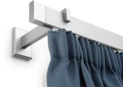 FüggönyFutár Webáruház Modern sínes karnisszett erős fémötvözetből, Elegante, ezüstszürke, egysoros, 240 cm - fuggonyfutar - 35 090 Ft