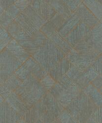 FüggönyFutár Webáruház Türkiz és barna színű geomterikus mintás Vlies tapéta, Ritus 35512