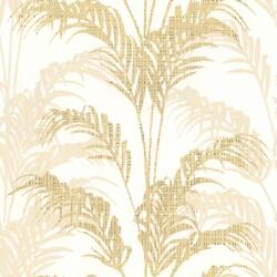 FüggönyFutár Webáruház Bézs-arany színű levélmintás Vlies-vinyl tapéta, Maison Luxe 17739