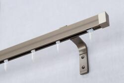 FüggönyFutár Webáruház Modern sínes karnisszett erős fémötvözetből, Motivo, készre szerelve, Matt bronz, egysoros, 140 cm