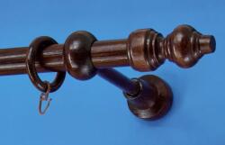 FüggönyFutár Webáruház Pácolt tömörfa karnisszett, egysoros, wenge, 180 cm, átm. 28 mm