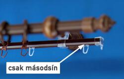 FüggönyFutár Webáruház Másodsín kampókkal fa karnishoz, bronz, 190 cm